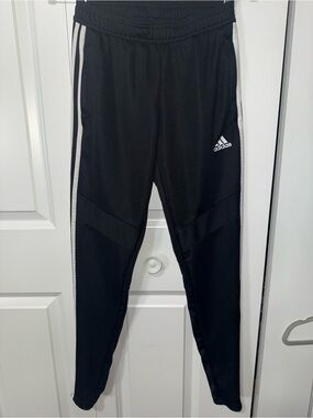 adidas Black Joggers with White Side Stripes